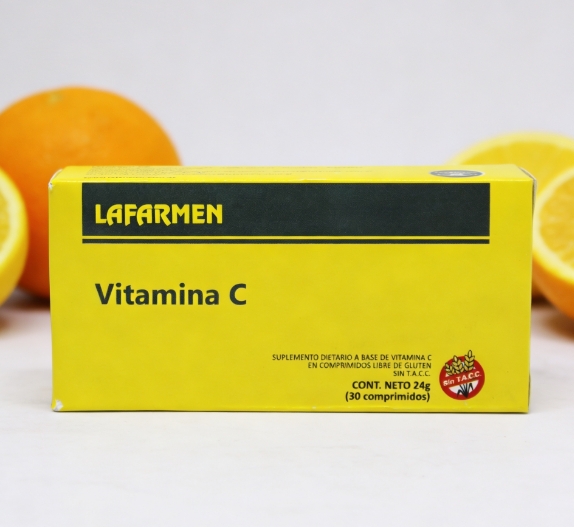 Vitamina C 1g Lafarmen en comprimidos: aporte diario de ácido ascórbico para una rutina sostenida